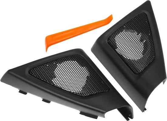 Griglia di altoparlanti per finestre interne e zoccolature A, BMW 5 serie 2009-2016, nero, 2 pezzi con chiave a serramanico