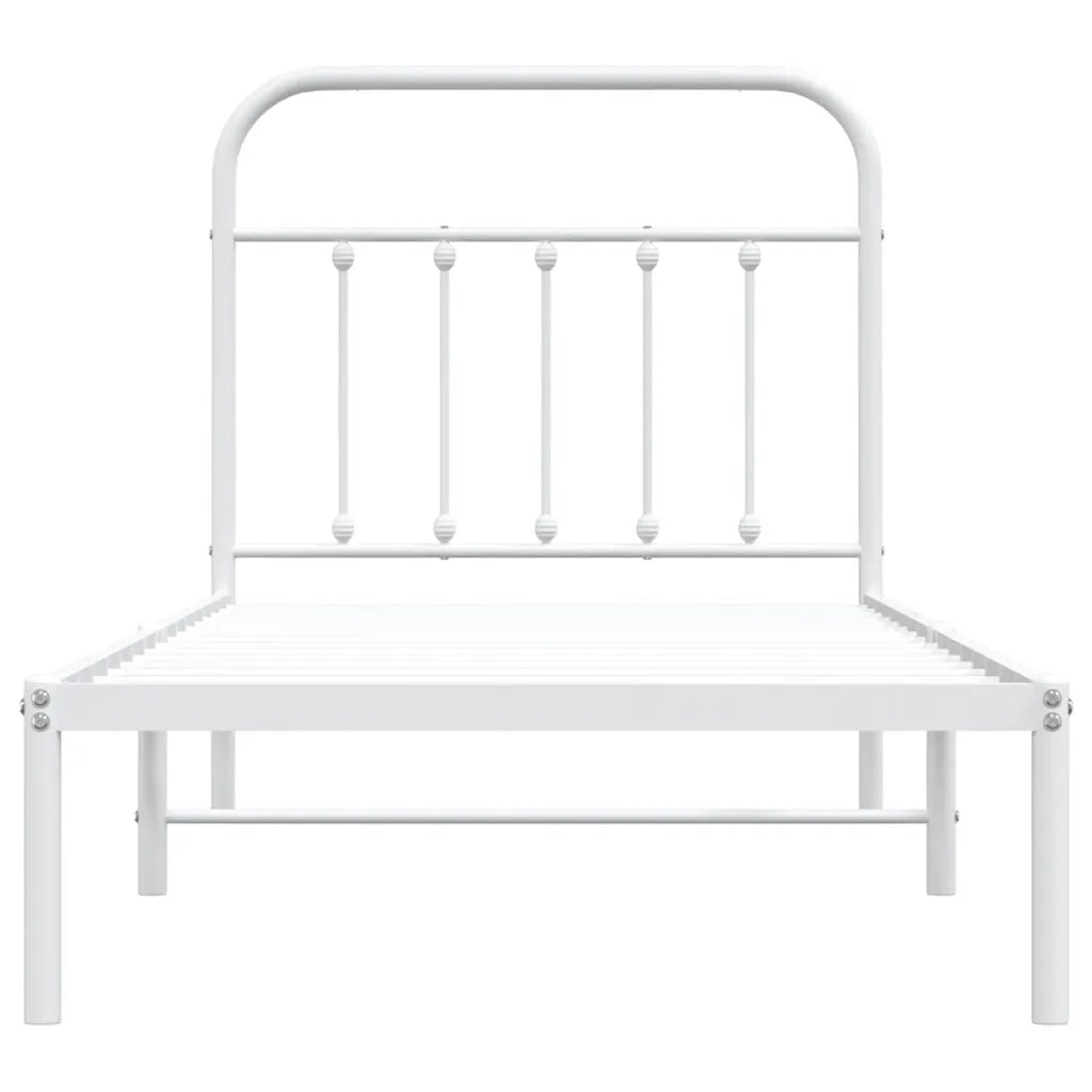Giroletto con Testiera Metallo Bianco 90x200 cm 352620