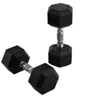 Set 2 Manubri Esagonali da 10kg in Metallo e Gomma per Workout in Palestra, Casa e Ufficio, Nero
