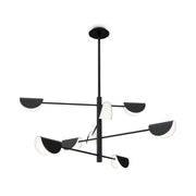 Maytoni Lampadario moderno Mollis 8 luci G9 nero metallo diffusore acrilico