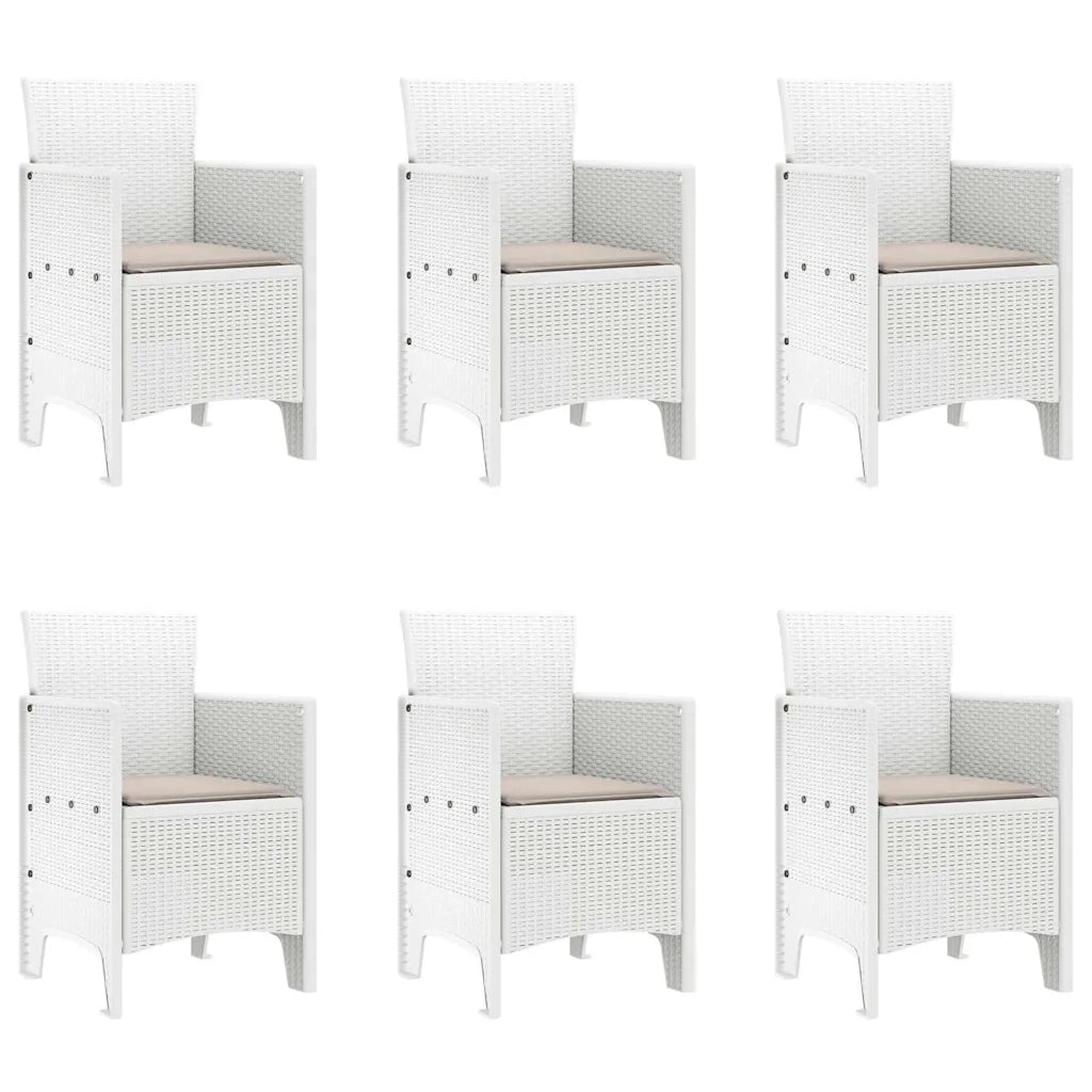 Set da Pranzo per Giardino 7 pcs Bianco Polipropilene
