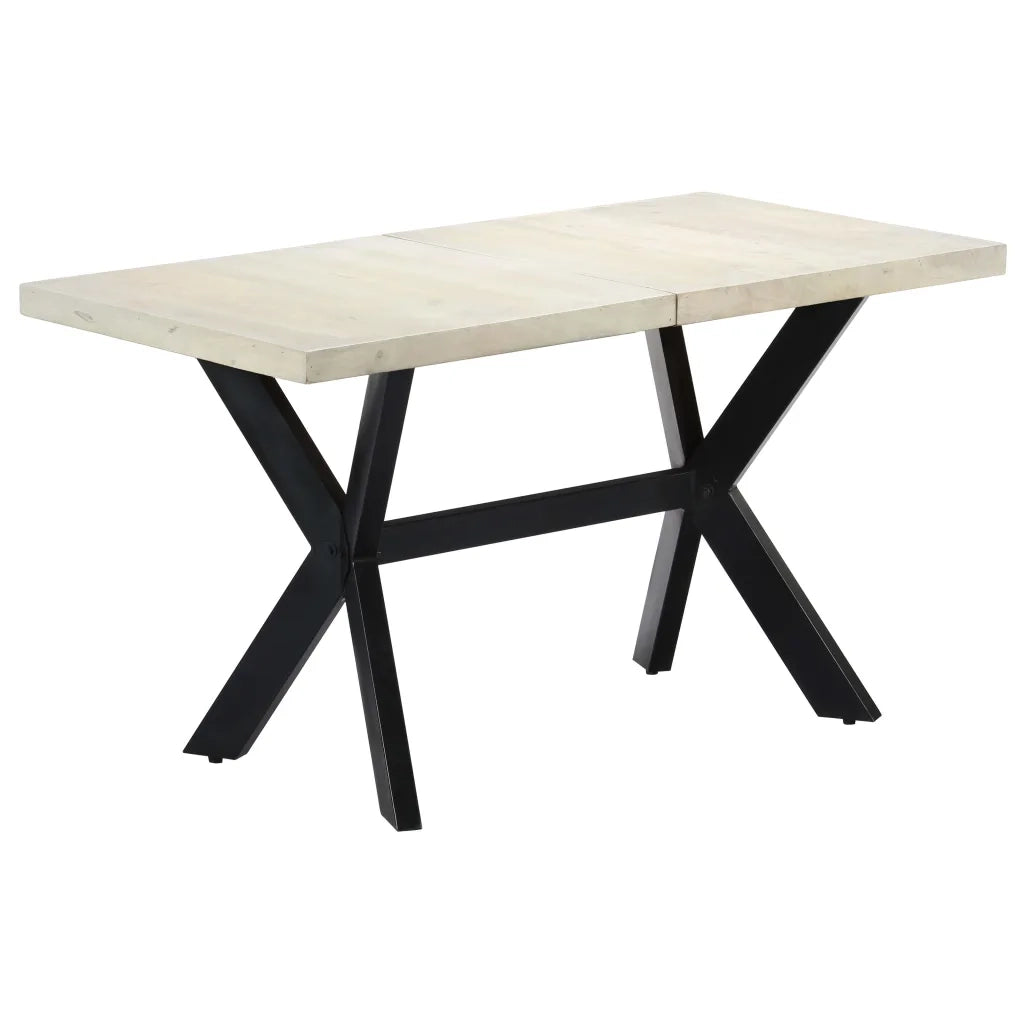 Tavolo da Pranzo 140x70x75 cm in Massello di Mango Sbiancato  cod mxl 62101