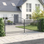 vidaXL Cancello del Recinto Altro Grigio 400 x 150 cm Acciaio