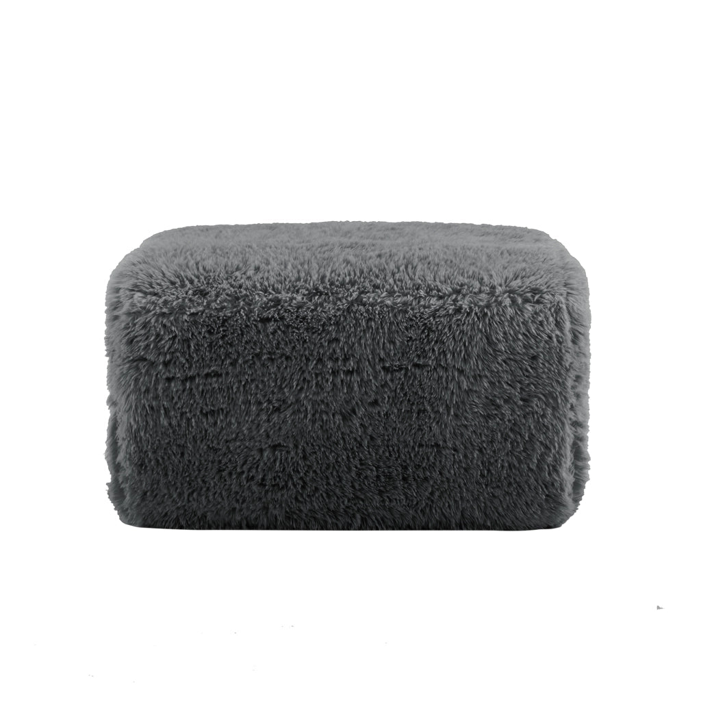 POUF Modulare 24x24x88 cm in tessuto peluche grigio