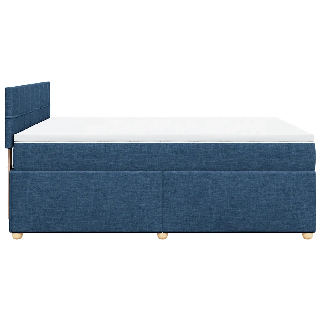 Giroletto a Molle con Materasso Blu 140x190 cm in Tessuto