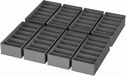 Set di 8 Organizzatori per Abbigliamento in Tessuto 30 x 15 x 9 cm per Organizzatore della Cassetta della Pax, Organizzatore dei Calzini, Organizzatore dei Vestiti dei Bambini, Grigio Scuro