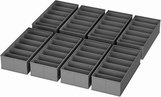 Set di 8 Organizzatori per Abbigliamento in Tessuto 30 x 15 x 9 cm per Organizzatore della Cassetta della Pax, Organizzatore dei Calzini, Organizzatore dei Vestiti dei Bambini, Grigio Scuro
