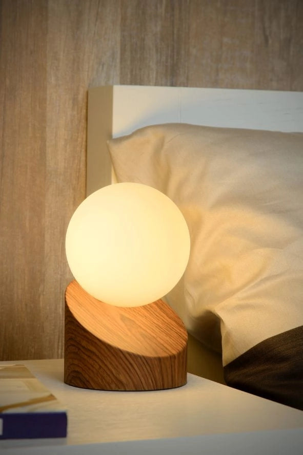 Lampada da tavolo Lucide LEN metallo/vetro G9 5W marrone/bianco