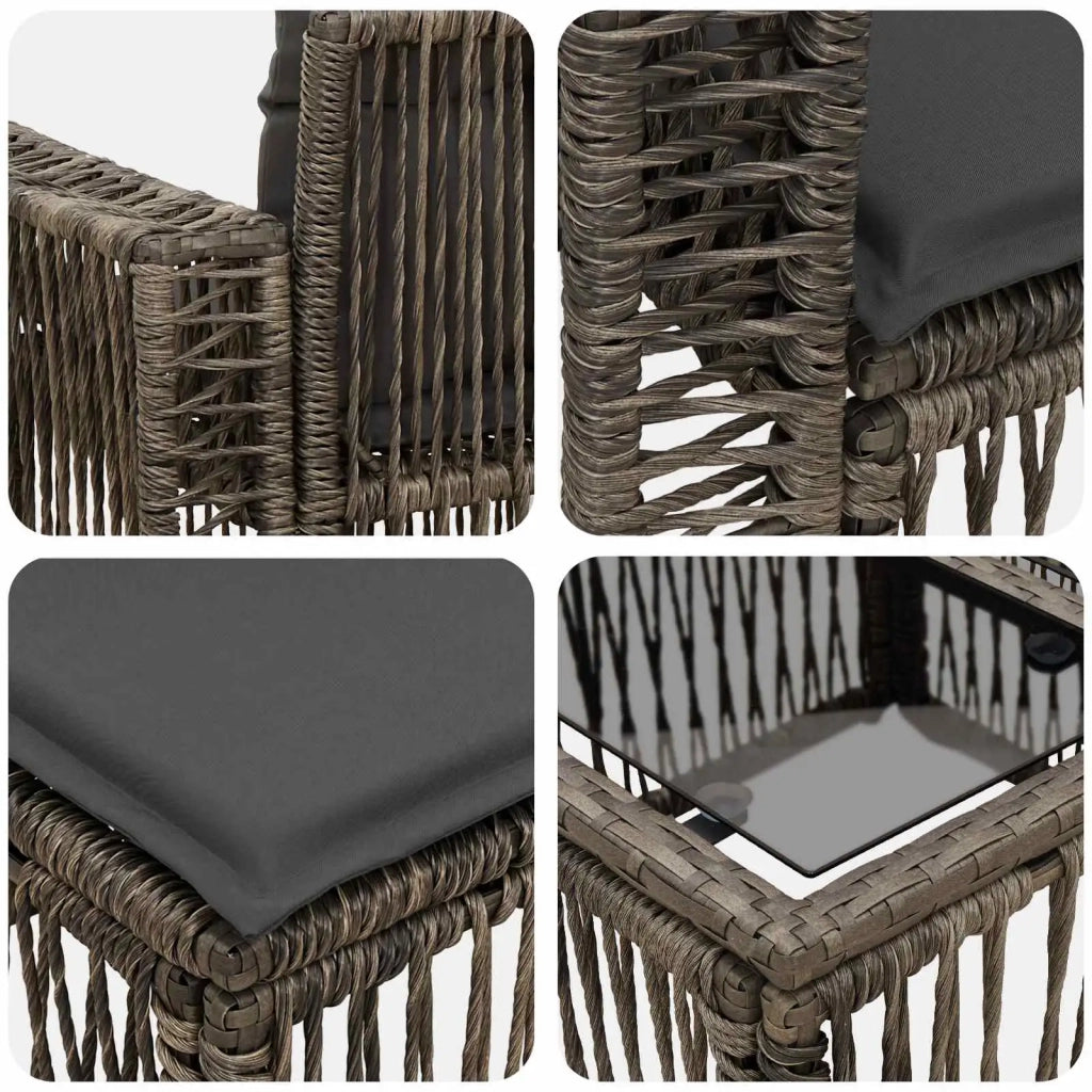 Set Divano da Giardino 8 pz Grigio polyrattan 3435065