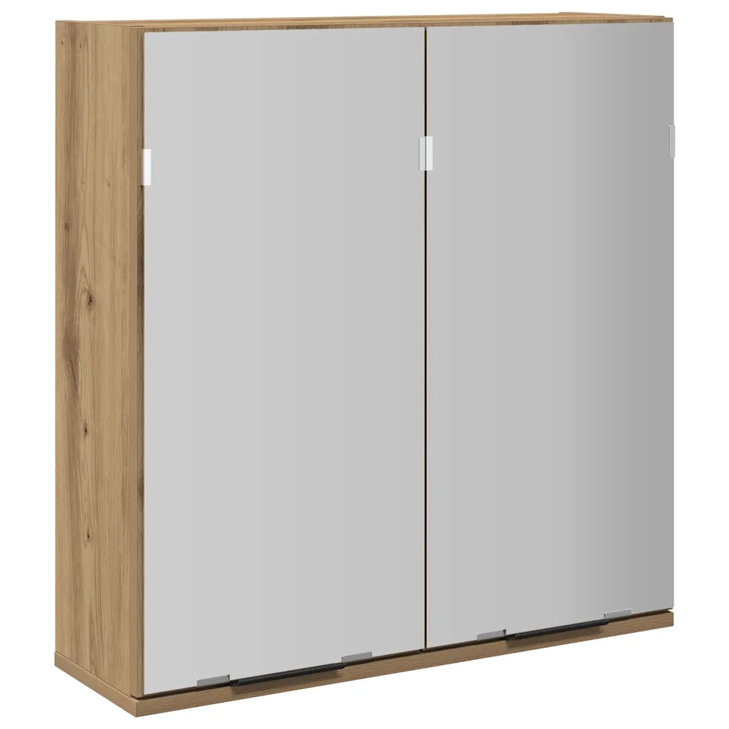 Mobile da Bagno Specchio Rovere Artigianale Legno Multistrato
