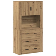 Credenza | Madia | Buffet da pranzo | Armadio da pranzo Rovere artigianale 80 x 33 x 150 cm Legno multistrato