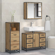 Set di mobili per il bagno con porta 3 pcs Rovere artigianale 3402537