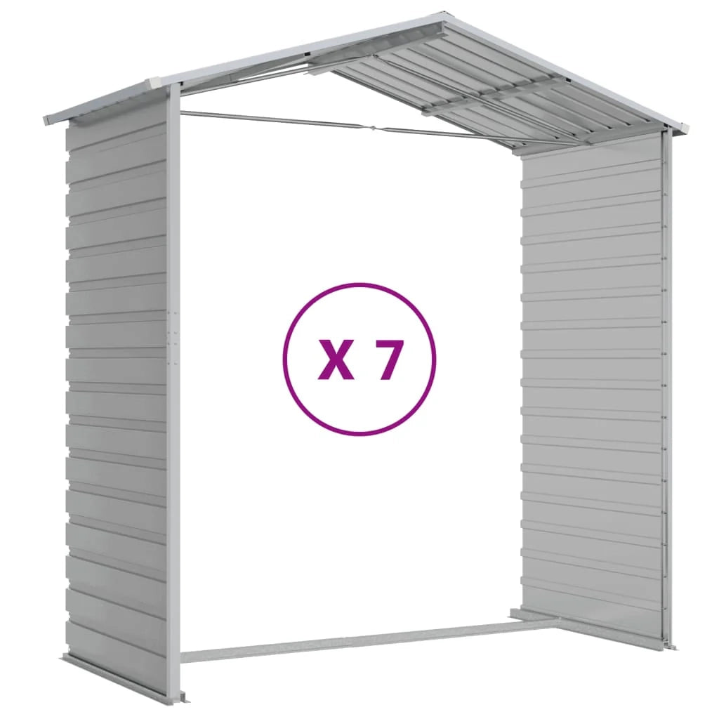 Casetta da giardino cabina ripostiglio capanno da esterno capanno per attrezzi robusta colore chiaro 191 x 640 x 198 cm acciaio zincato grigio 02_0022247