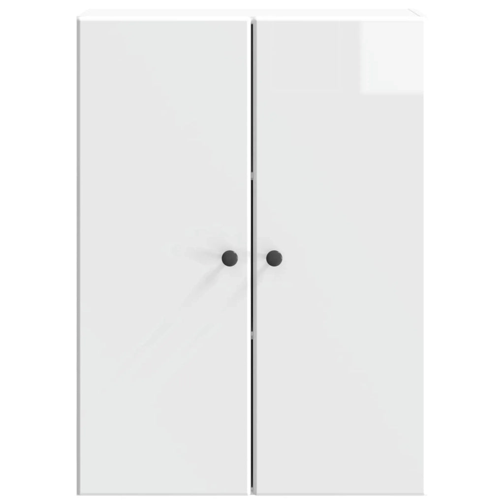 Mobiletto a muro Bianco Lucido 66 x 34,5 x 90 cm