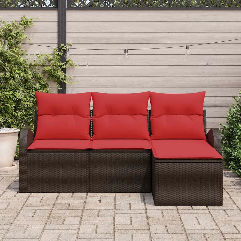 Set Divano da Giardino | Set Salotto da Giardino Marrone polyrattan