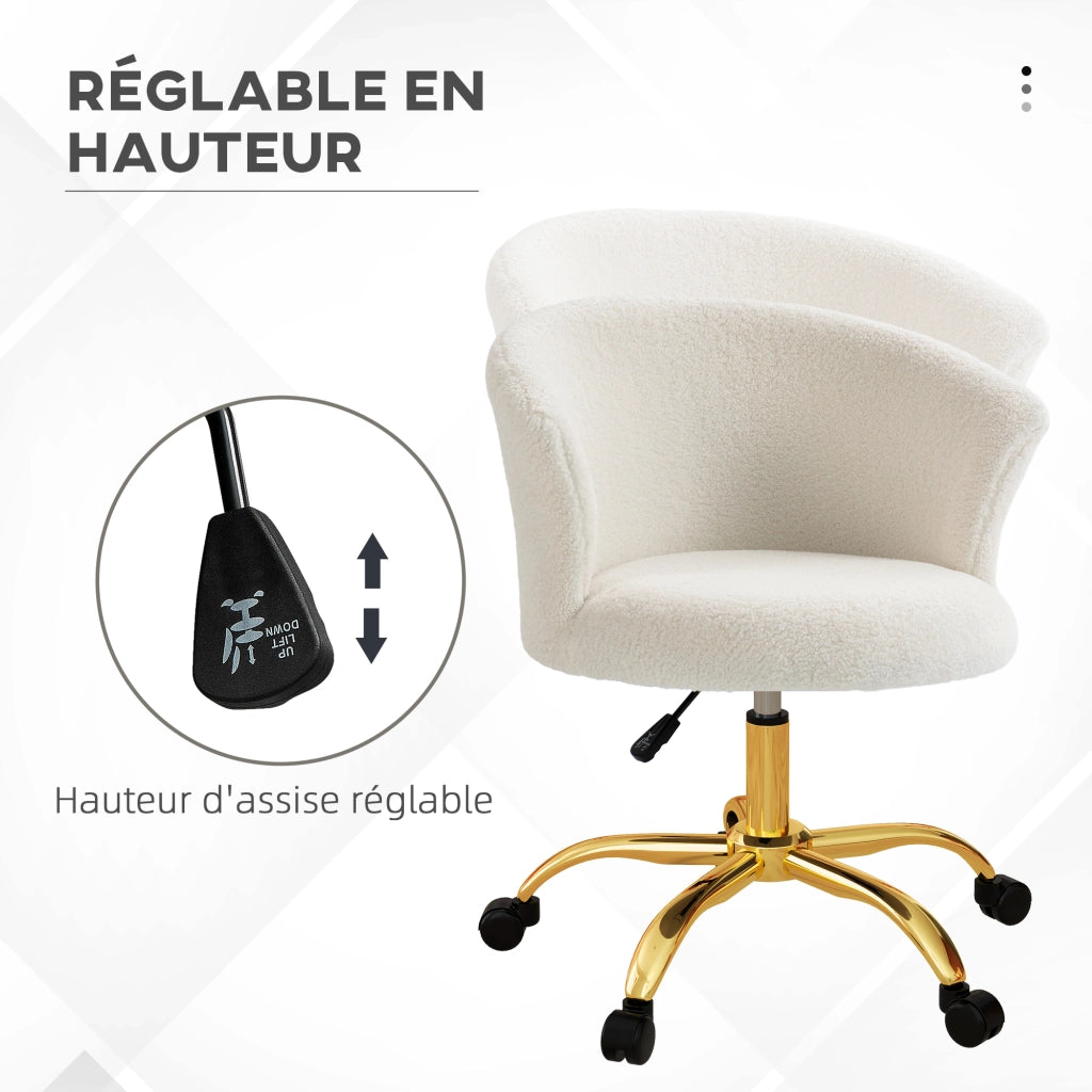 Sedia da ufficio ergonomica regolabile in altezza ¨C zephmum ¨C bianco