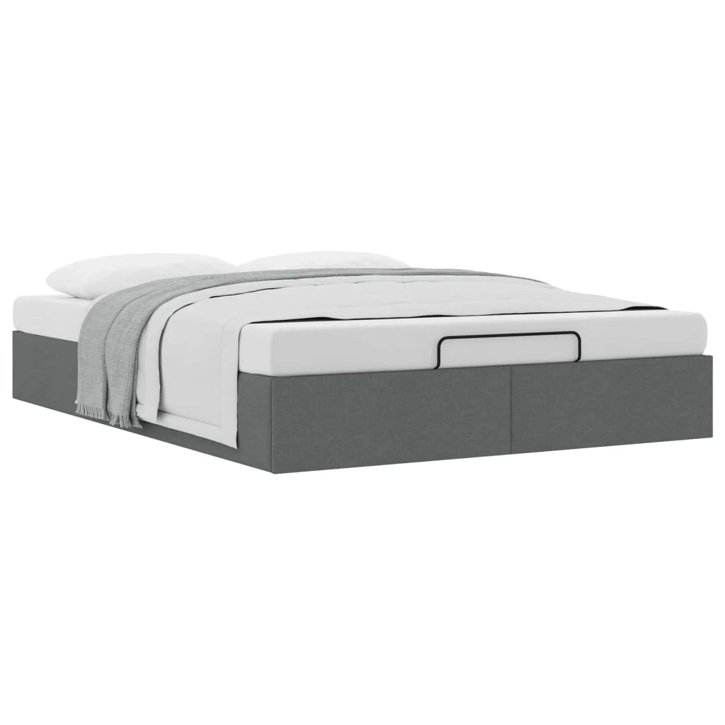 Letto ottomano Grigio Scuro 153 x 203 cm Tessuto 3403069