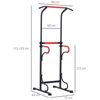 Stazione Multifunzione per Sollevamenti Trazione Addominali Flessioni  Nera e Rossa