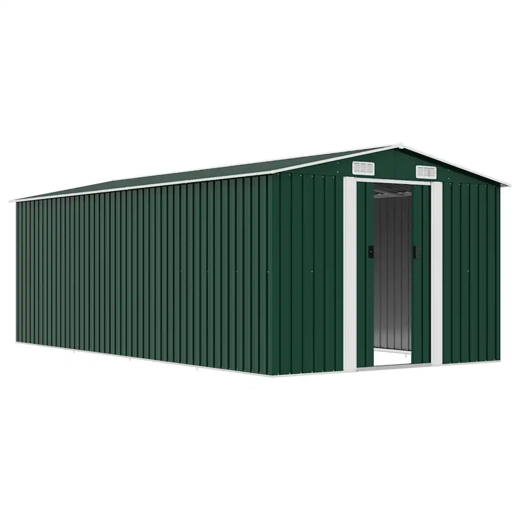 Capanno da Giardino 257x489x181 cm in Metallo Verde cod mxl 65812
