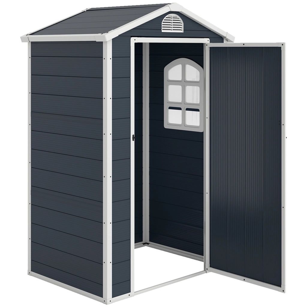 Casetta Giardino Shed 134x104x204 cm ¨C zephmum ¨C Plastica Grigio Scuro