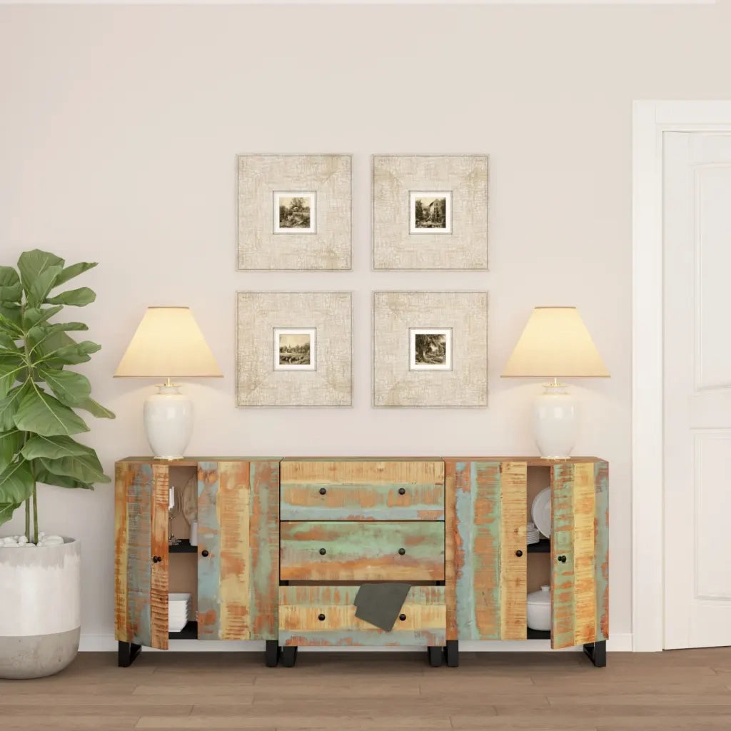 Credenze 3 pz in Legno Massello di Recupero 3143640