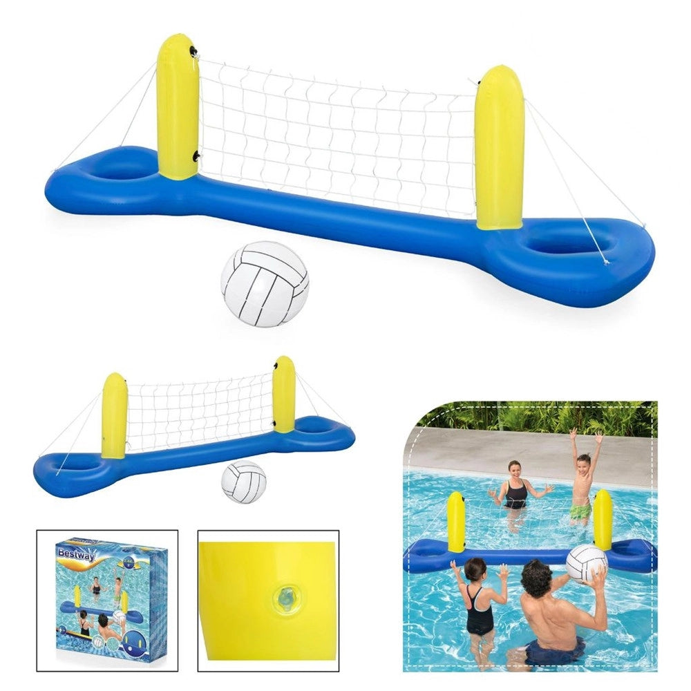 Trade Shop - Rete Pallavolo Gonfiabile Galleggiante Con Pallone 244 X 64 Cm Mare Piscina 52133 -
