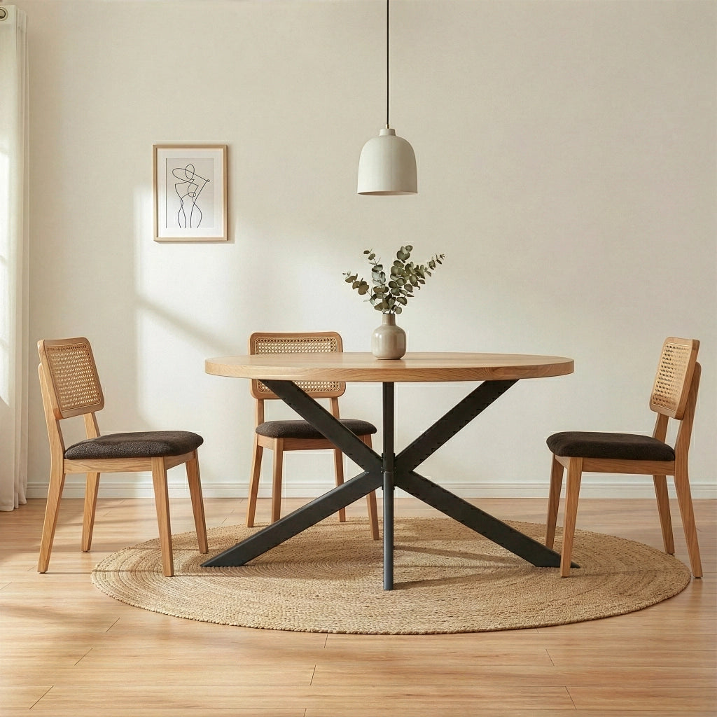 Telaio Svallersun per Mobili 'Fai da Te' Struttura a 4 Gambe Incrociate in Acciaio con Profili Ovali Piatti 140 x 78 x 71,5 cm - Nero [en.casa]