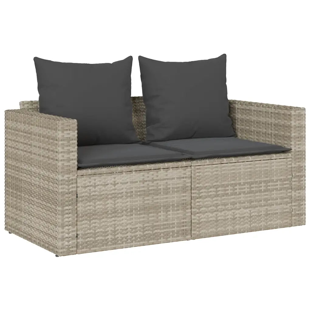 Set Divano da Giardino 5pz con Cuscini Grigio Chiaro Polyrattan 4104168