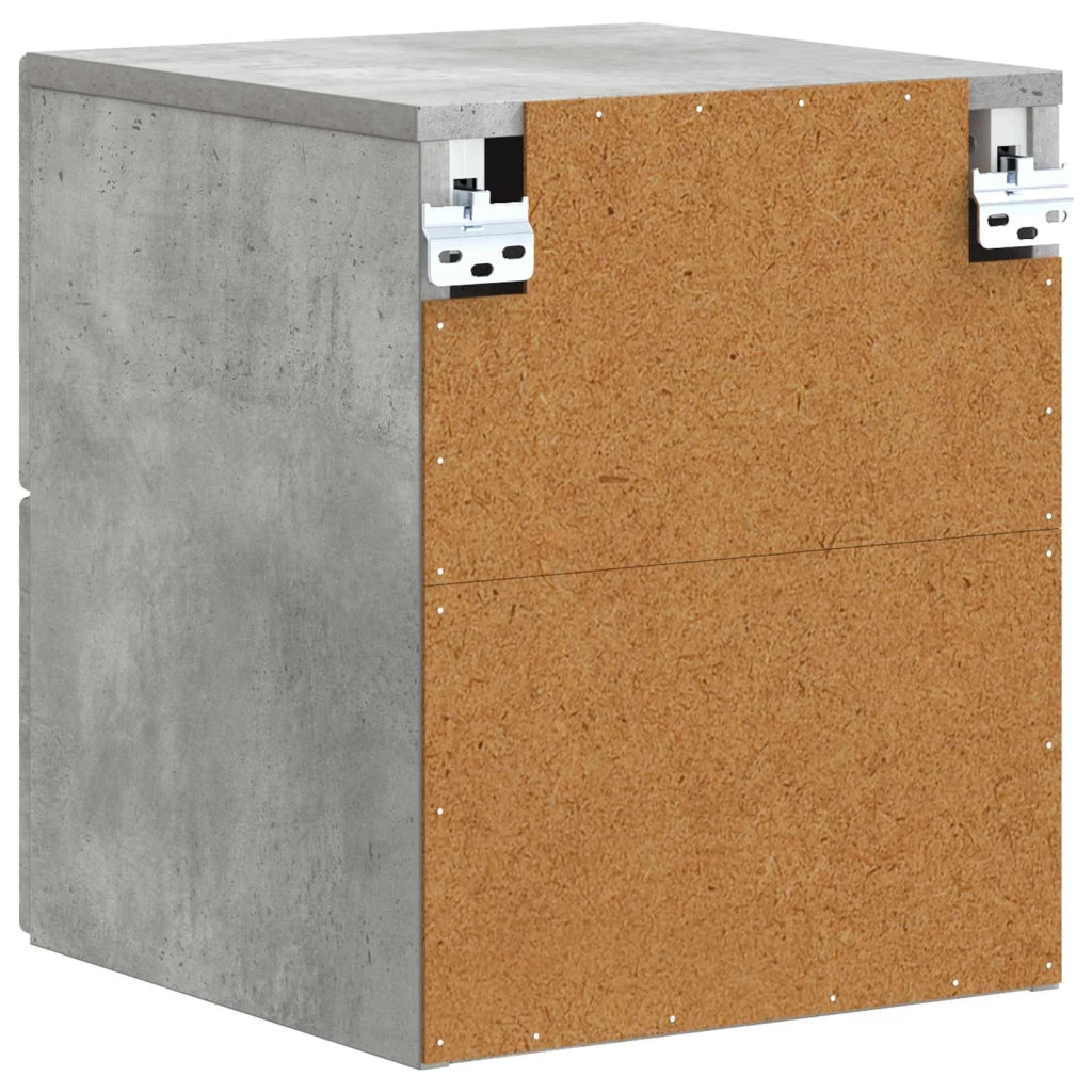 Mobiletto da notte a muro Grigio Cemento 34,5 x 33 x 40 cm 898811