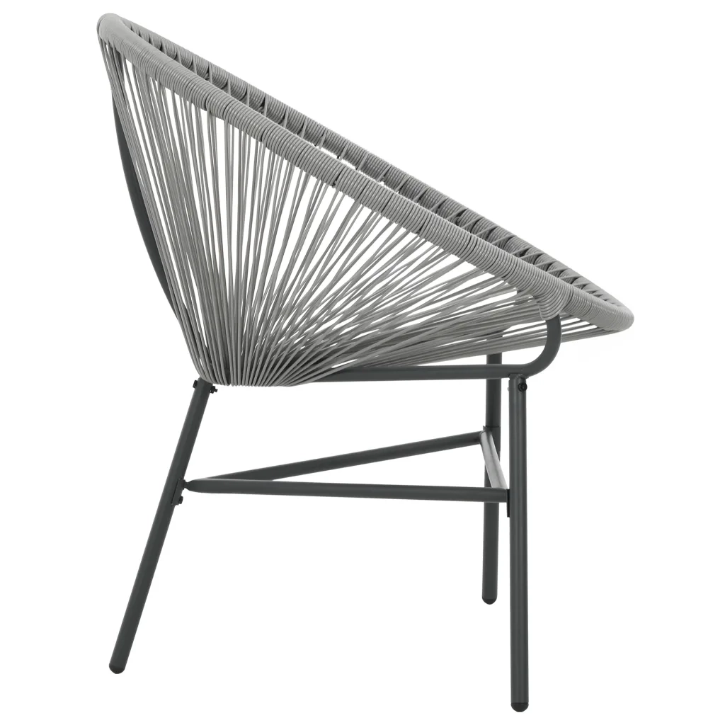 Sedia Acapulco da Giardino | Sedie da Esterno in Polyrattan Grigia