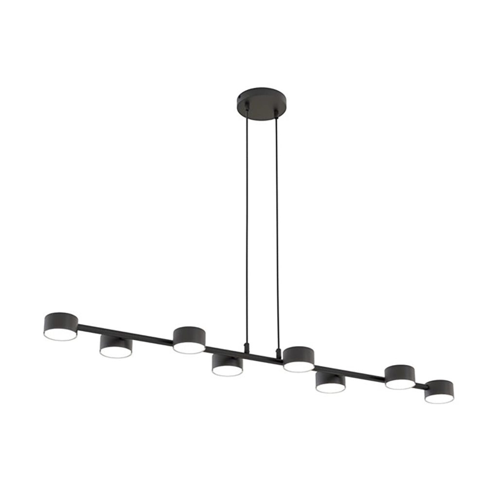 Lampadario Minimal Cyllenius Acciaio Nero 8 Luci Gx53