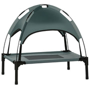 Cuccia per cani rialzata con baldacchino ¨C zephmum ¨C Grigio 61x46x62 cm