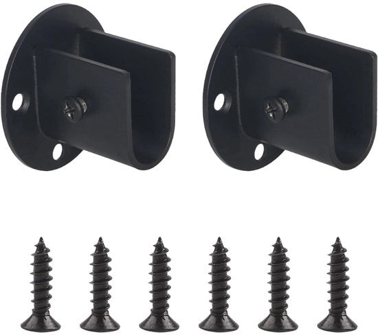 Supporti per abbigliamento in acciaio inossidabile - 2 pezzi - Nero - Supporti per abbigliamento a vite a muro