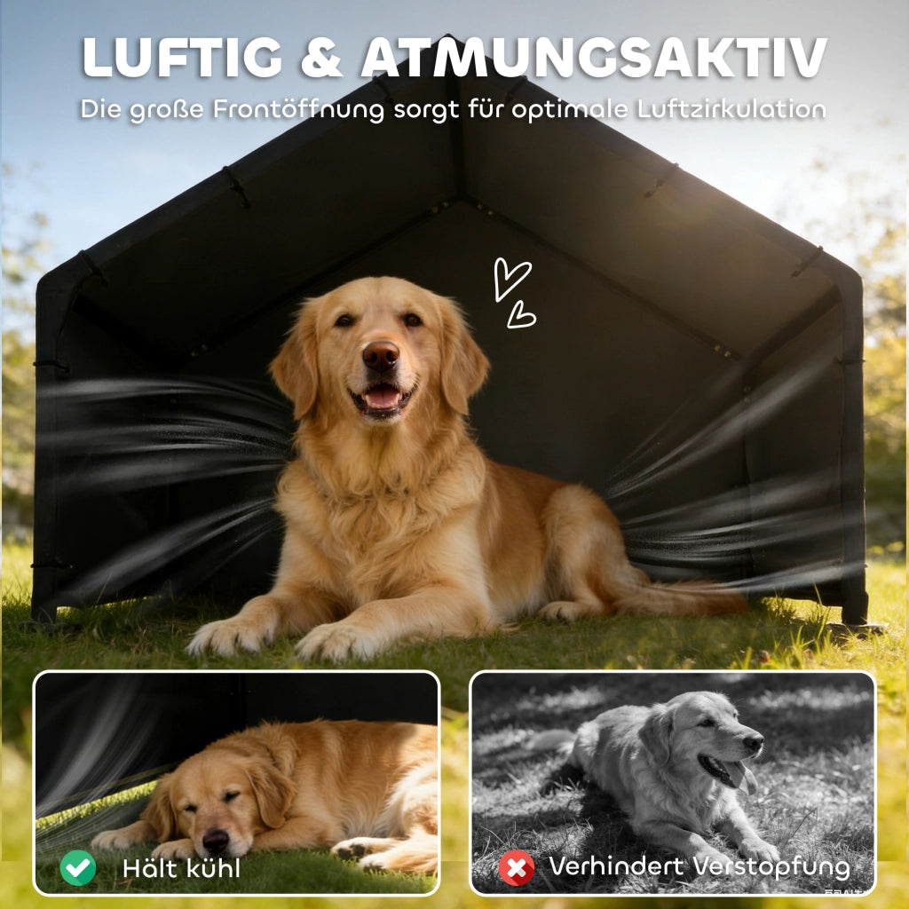 Casetta per cani con tettoia impermeabile e UV resistente ¨C Minimal ¨C 125x110x93 cm Nero