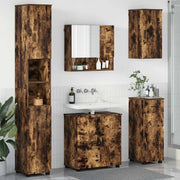 Set di mobili per il bagno con cassetto 5 pcs Rovere fumé