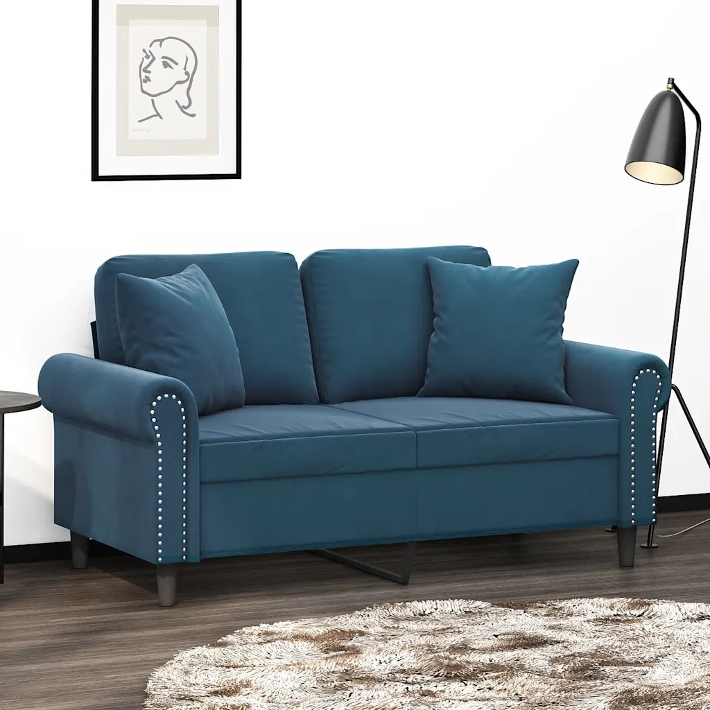 Cuscini Decorativi 2 pz Blu 40x40 cm in Velluto cod mxl 48977