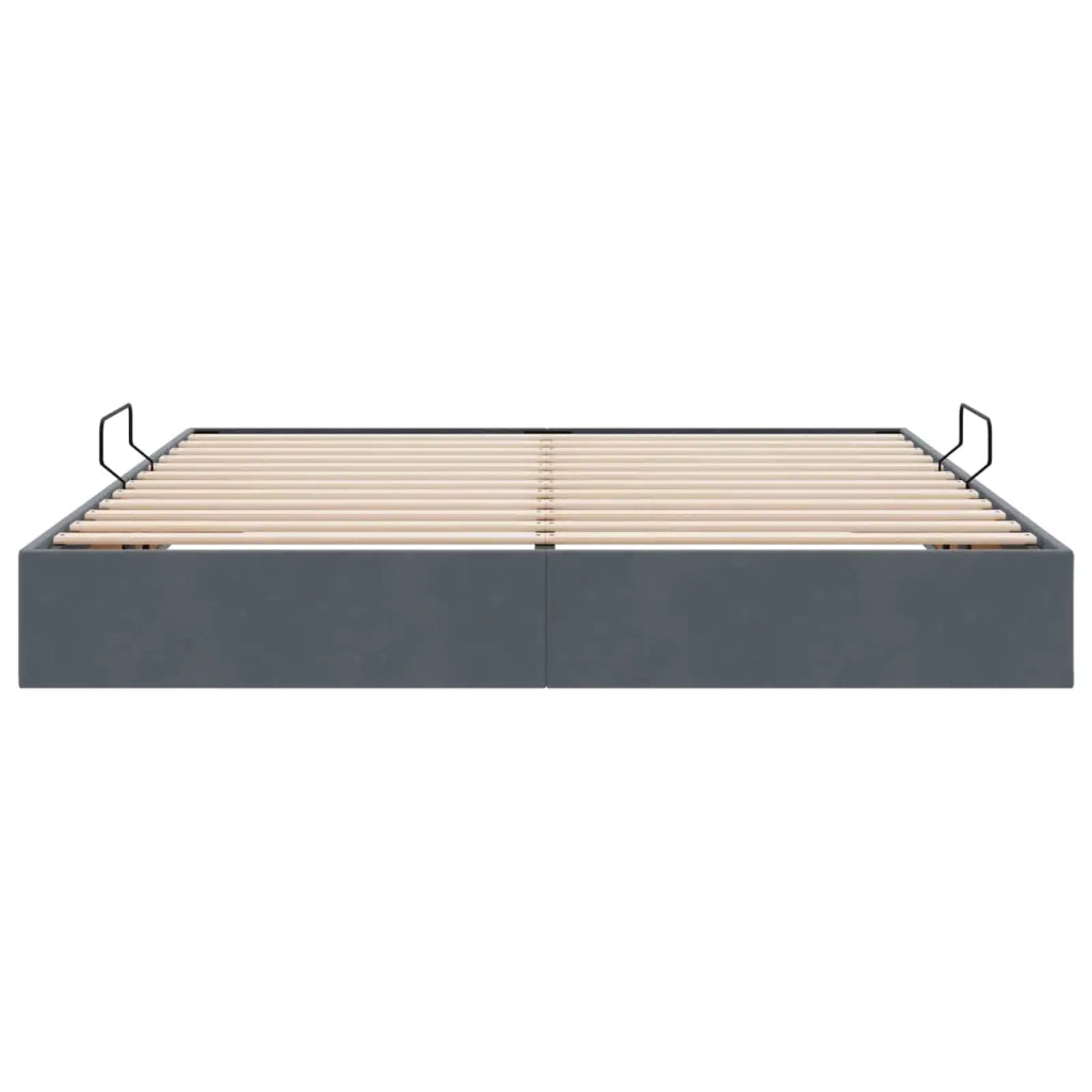 Letto ottomano Grigio Scuro 160 x 200 cm Velluto
