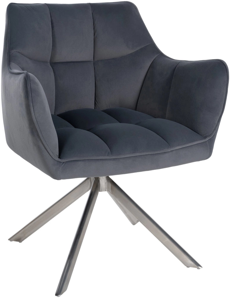 Sedia da pranzo Swing Copertura in velluto grigio scuro,acciaio inossidabile