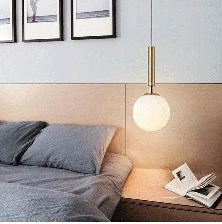 Lampada A Sospensione A Sfera In Vetro G108-1w Gold E27