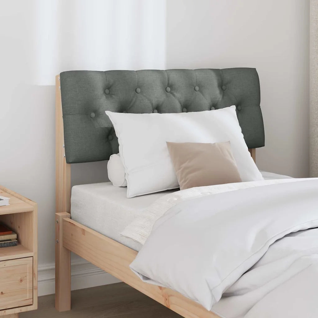 Testiera imbottita-Testiera con Cuscini-Testata Grigio scuro 75 cm Pino massello 234663