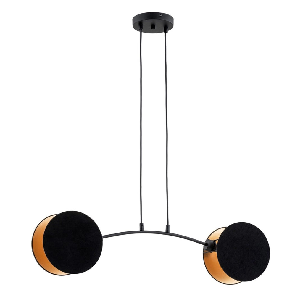 Lampada a sospensione MOTIF in acciaio nero e oro