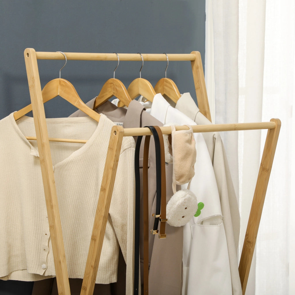 Appendiabiti con scaffale per scarpe e ganci ¨C zephmum ¨C 74x42x150 cm naturale