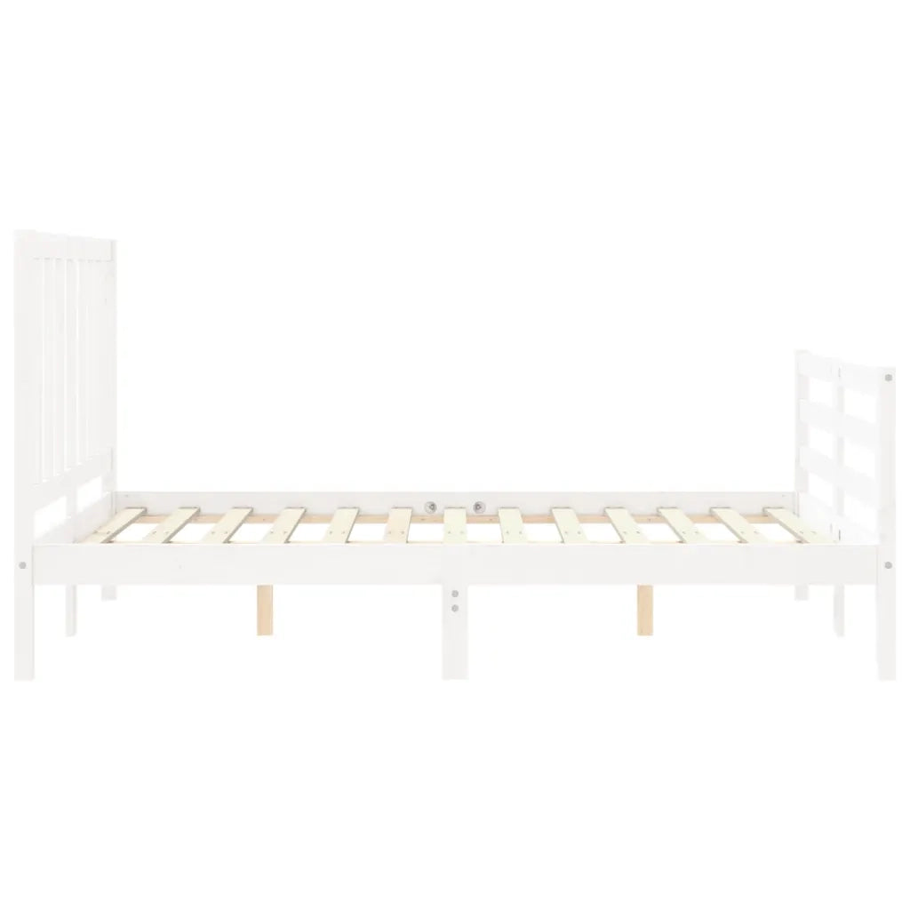 Giroletto senza Materasso-Struttura Letto Bianco 140x200 cm Legno Massello Pino 318926