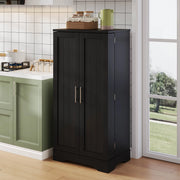 Armadio da cucina moderno 120x60x40 cm in MDF, mobile freestanding con LED sensor e ripiani regolabili, nero