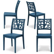 Set 4 sedie in polipropilene TETI, impilabile, resistente ai raggi UV, design moderno, ideale per sala da pranzo, cucina, sala d’attesa, bar, ristoranti o giardino, colore Petrolio