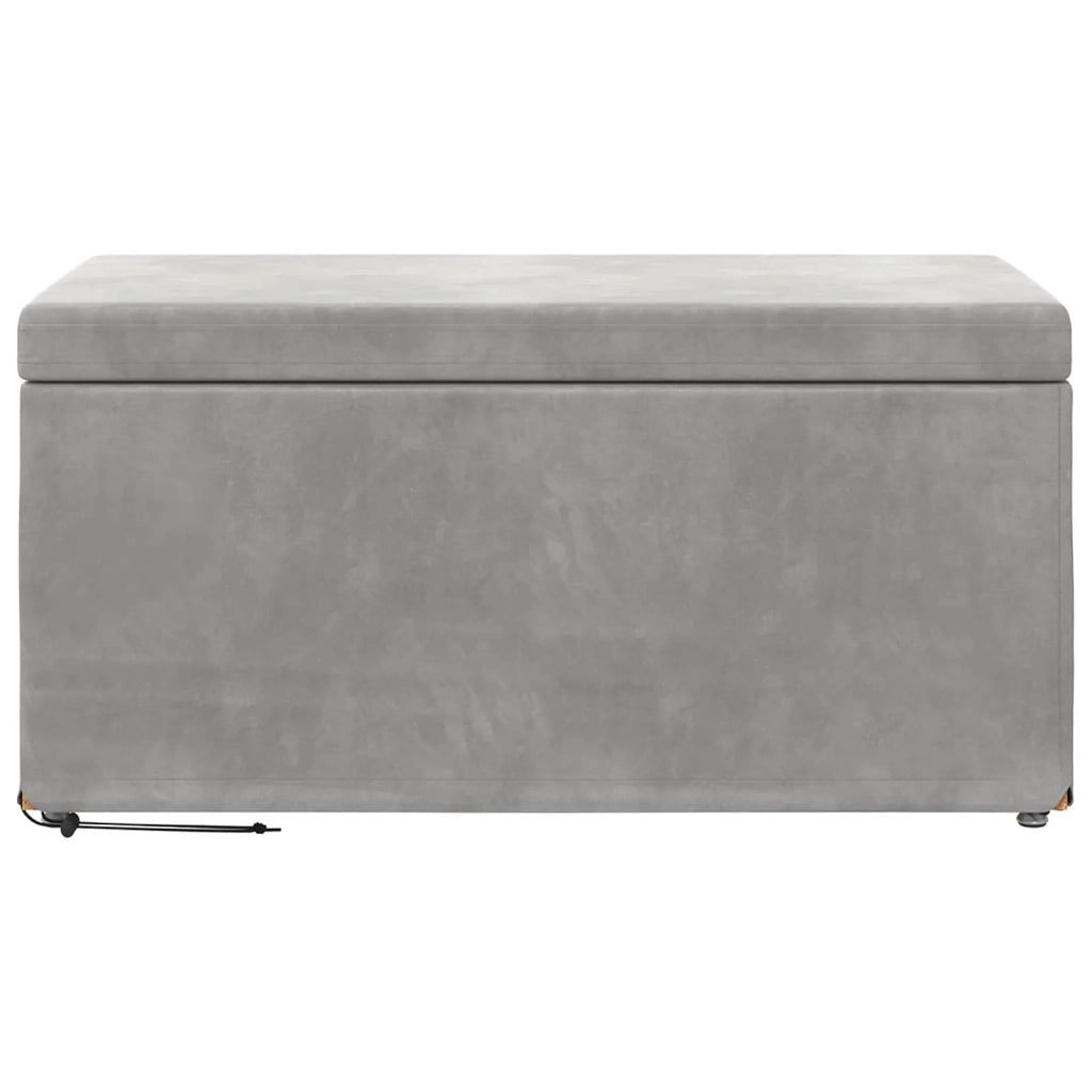 Pouf Grigio chiaro Velluto e Legno Ingegnerizzato 876780