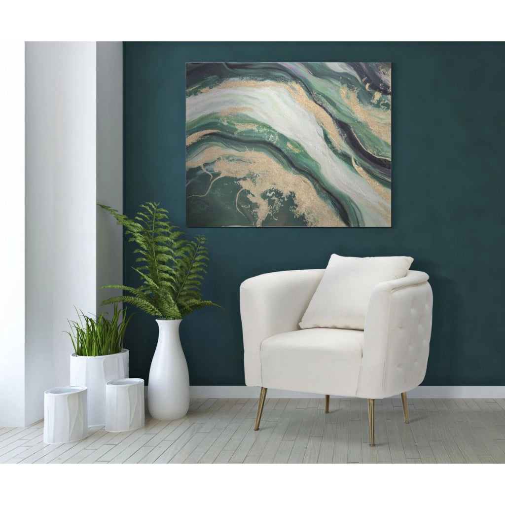 Stampa su Tela Marmo 6, Multicolore, Legno, 80x2,8x100 cm