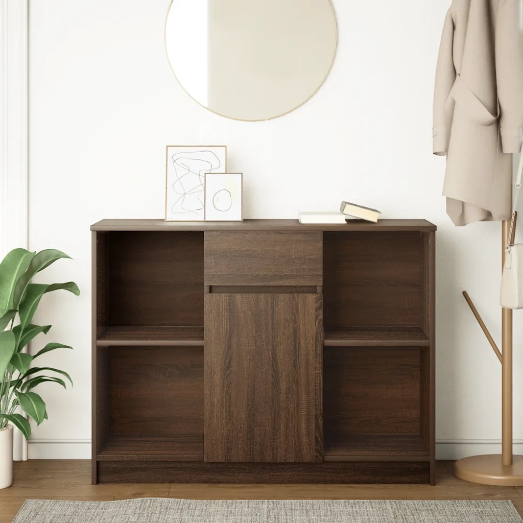 Credenza | Madia | Buffet da pranzo | Armadio da pranzo con Cassetto Rovere Marrone 101x35x76 cm in Truciolato