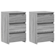 Set di 2 Comodini | Armadio da Notte | Mobiletto da notte Grigio Sonoma 40x35x62,5 cm in Legno Multistrato
