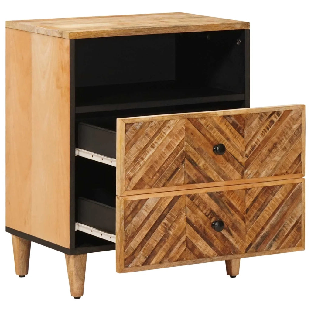 Comodino | Armadio da Notte | Mobiletto da notte Marrone 50 x 33 x 60 cm Legno di mango massello